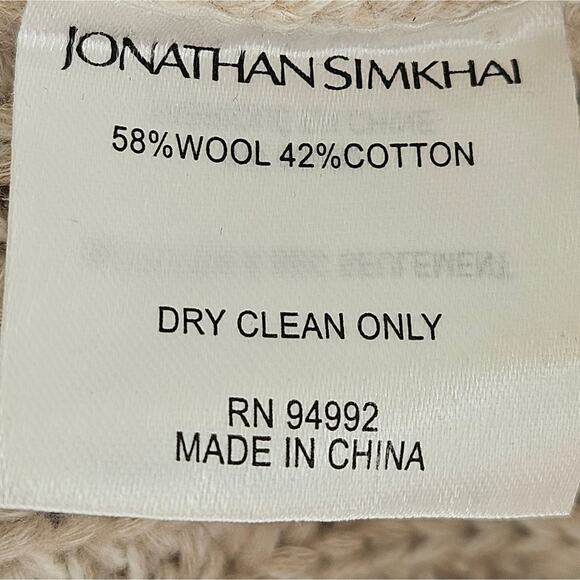 Jonathan Simkhai Kara Fringe Knit Polo in Tan Melange Size Small - Picture 11 of 11